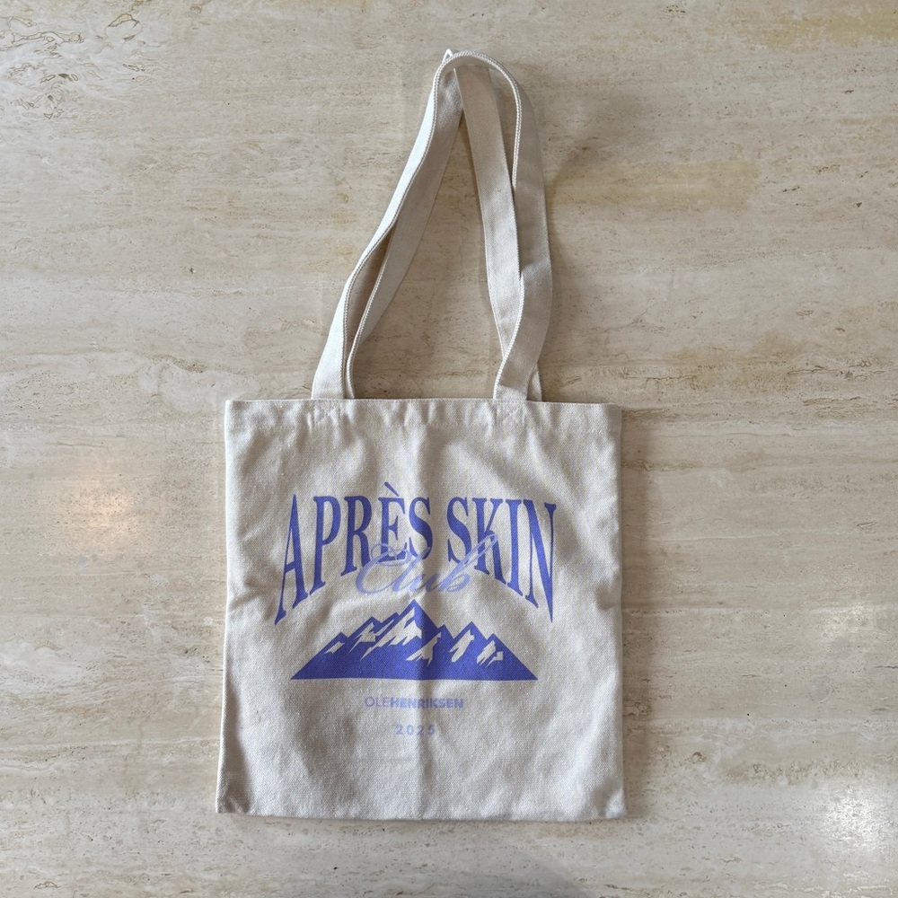 Ole Henriksen Cream and Purple Tote Bag